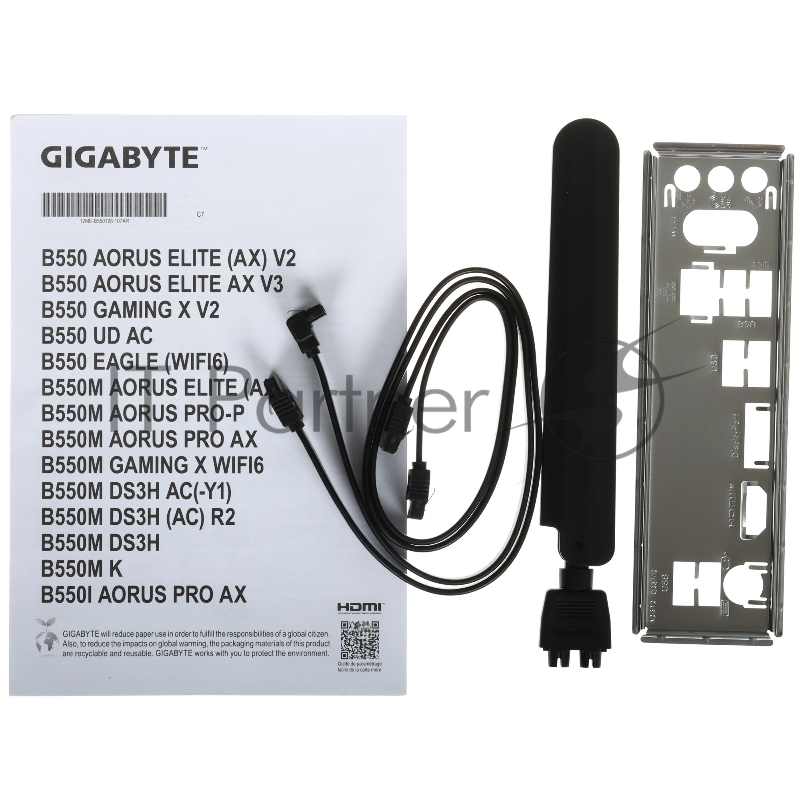 Материнская плата Gigabyte B550M DS3H AC R2 Soc-AM4 AMD B550 4xDDR4 mATX AC`97 8ch(7.1) GbLAN RAID+HDMI+DP