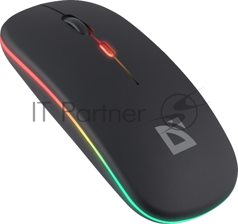 Беспроводная оптическая мышь Defender 52261 Coda MB-261 черн,2.4ГГц+BT,радужн,300мАч