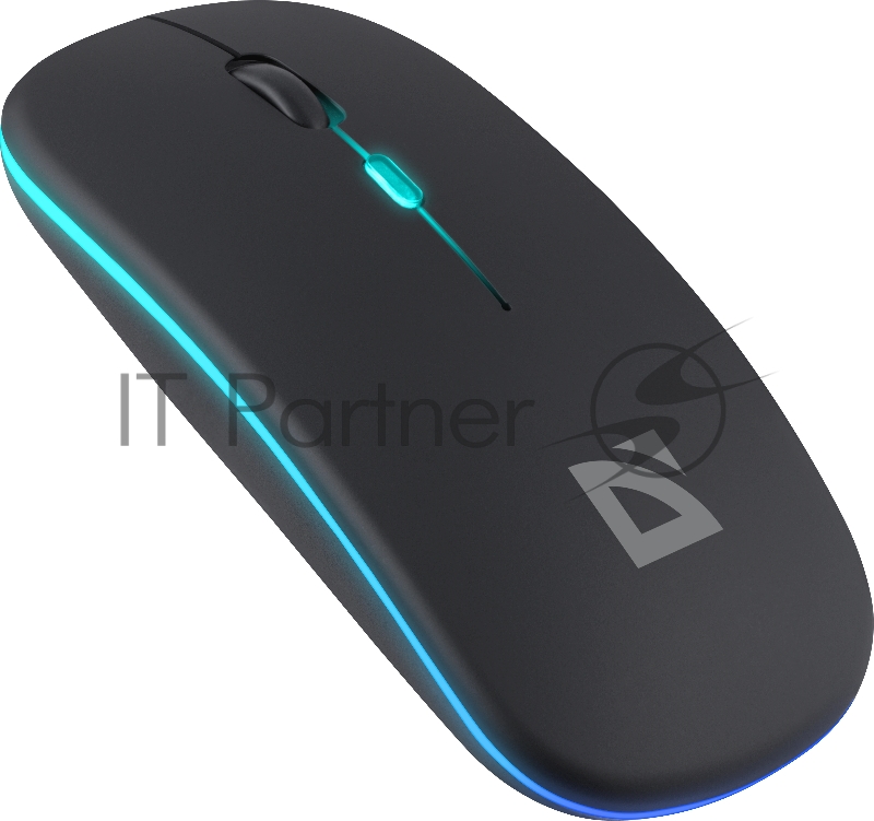 Беспроводная оптическая мышь Defender 52261 Coda MB-261 черн,2.4ГГц+BT,радужн,300мАч