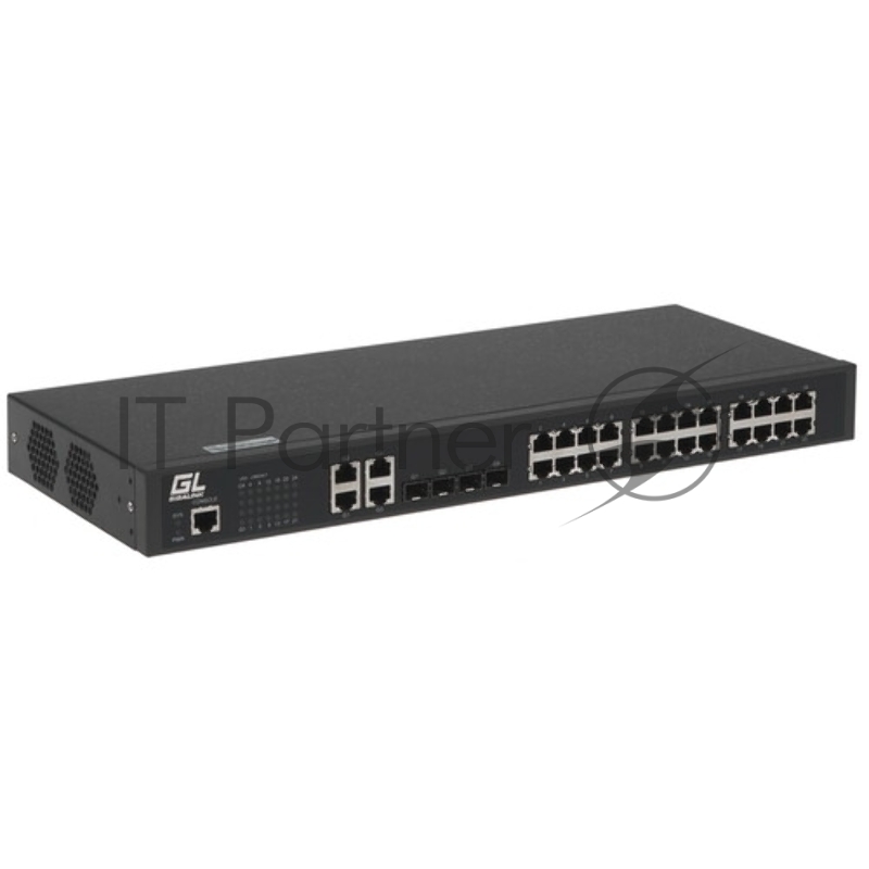 Управляемый коммутатор GIGALINK GL-SW-G201-28SC - L2++ Stack, 16*1000Base-X SFP, 8*комбо 100/1000Base-T/SFP, 4*1/10Гбит/с SFP+, 1 RJ45 консольный порт, 1U 19, 220В