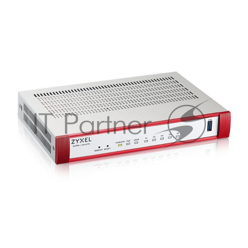 Межсетевой экран/ Межсетевой экран Zyxel USG FLEX 50HP с подпиской Gold на 1 год (AV, CF, IDP/DPI, Sandboxing, SecuReporter), 1xRJ-45: 1G PoE+ (LAN/WAN), 4xRJ-45: 1G (LAN/WAN), 1xUSB3.0 **