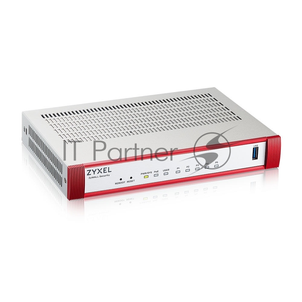 Межсетевой экран/ Межсетевой экран Zyxel USG FLEX 50HP, 1xRJ-45: 1G PoE+ (LAN/WAN), 4xRJ-45: 1G (LAN/WAN), 1xUSB3.0 **