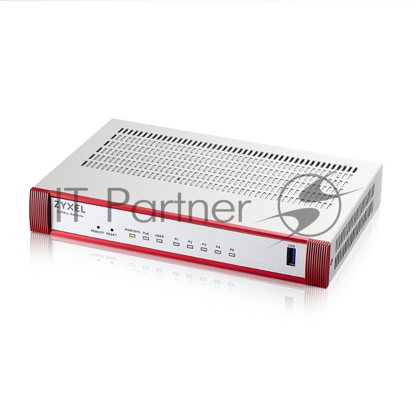 Межсетевой экран/ Межсетевой экран Zyxel USG FLEX 50HP, 1xRJ-45: 1G PoE+ (LAN/WAN), 4xRJ-45: 1G (LAN/WAN), 1xUSB3.0 **