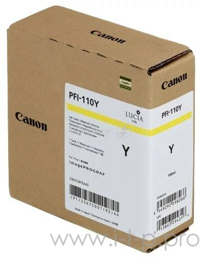 Картридж CANON PFI-110 Y желтый, 160 мл