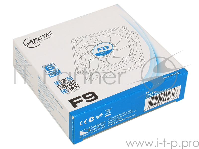 Вентилятор Arctic Cooling F9 d92мм, 1800об./мин. (питание от мат.платы)