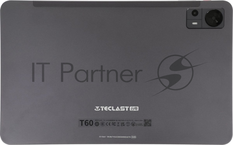 Планшет Teclast T60 T620 (2.0) 8C RAM8Gb ROM256Gb 11.97 IPS 2000x1200 4G 2Sim Android 14 серый 13Mpix 5Mpix BT WiFi microSD 1Tb 8000mAh