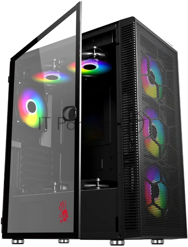 Компьютерный корпус Bloody BD-CC116 черный без БП ATX 8x120mm 1xUSB2.0 1xUSB3.0 audio bott PSU