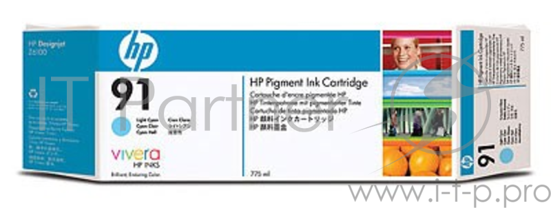 HP 91 775-ml Pigment Light Cyan Ink Cartridge