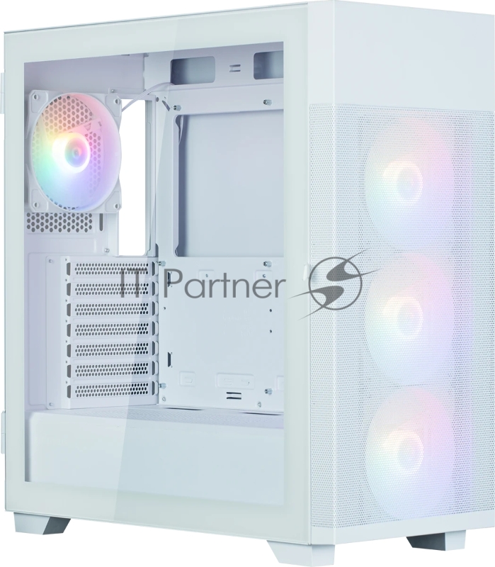 Корпус ZALMAN S5 NEO, ATX, WHITE, WINDOW, 2xCOMBO (3.5 or 2.5), 4x2.5, 1xUSB2.0, 1xUSB3.1, FRONT 3x120mm FRGB, REAR 1x120mm FRGB