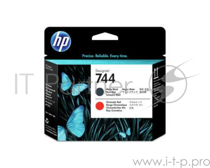 HP 744 Matte Black & Red Printhead