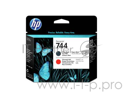 HP 744 Matte Black & Red Printhead