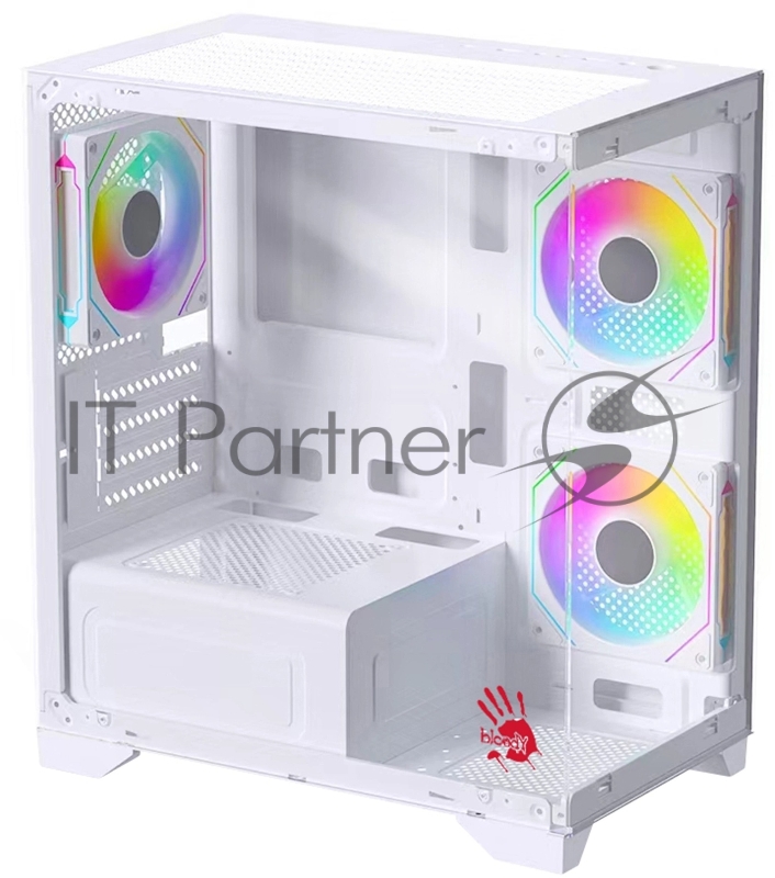 Корпус Bloody BD-CC103F белый без БП mATX 7x120mm 1xUSB2.0 1xUSB3.0 audio bott PSU