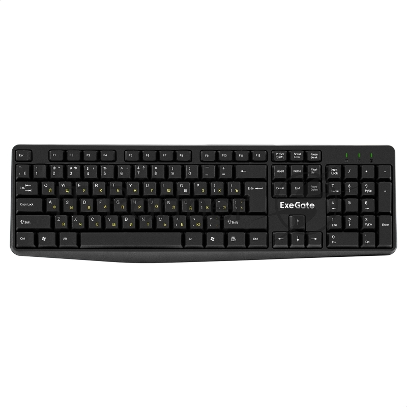 Клавиатура ExeGate EX298364RUS Smart K120 (USB, полноразмерная, влагозащищенная, 104кл., Enter большой, длина кабеля 1,6м, черная, RTL)