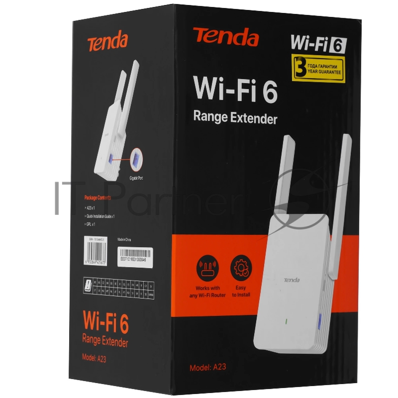 Wi-Fi усилитель сигнала TENDA Dual Band Wi-Fi 6 Range Extender