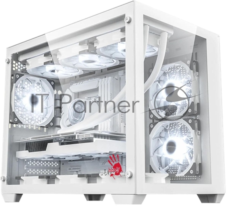 Корпус Bloody BD-CC108 белый без БП mATX 9x120mm 2xUSB3.0 audio bott PSU