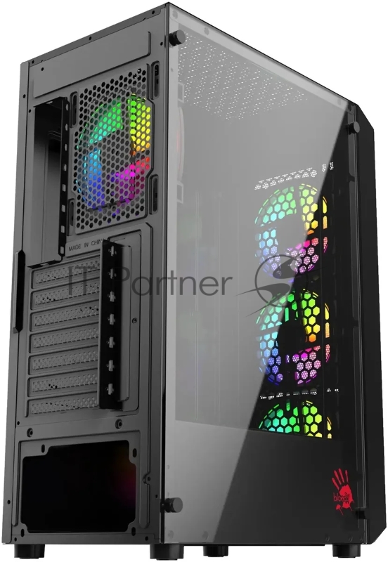 Корпус Bloody BD-CC114F черный без БП ATX 4x120mm 1xUSB2.0 1xUSB3.0 audio bott PSU