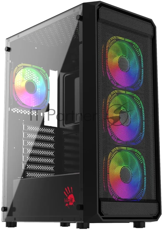 Корпус Bloody BD-CC114 черный без БП ATX 8x120mm 1xUSB2.0 1xUSB3.0 audio bott PSU