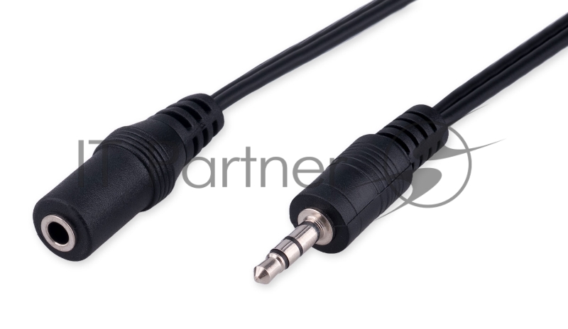 Кабель-удлинитель аудио Cablexpert CCA-423-2M-N, Jack 3.5(M)/Jack 3.5(F), 2м, черный, пакет