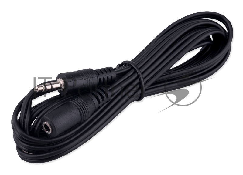 Кабель-удлинитель аудио Cablexpert CCA-423-2M-N, Jack 3.5(M)/Jack 3.5(F), 2м, черный, пакет