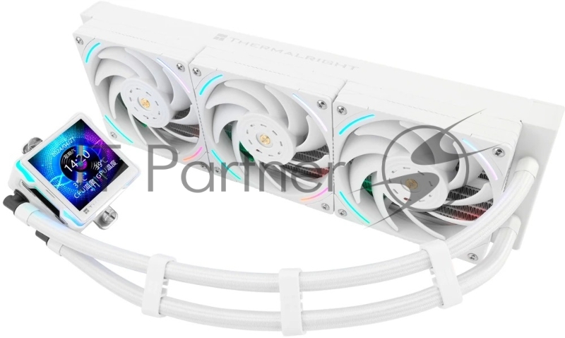 Система водяного охлаждения Thermalright Elite Vision 360 ARGB Soc-AM5/AM4/1200/1700/1851 белый 4-pin 27.7dB Al LCD Ret (E-VISION-360-WH-ARGB)