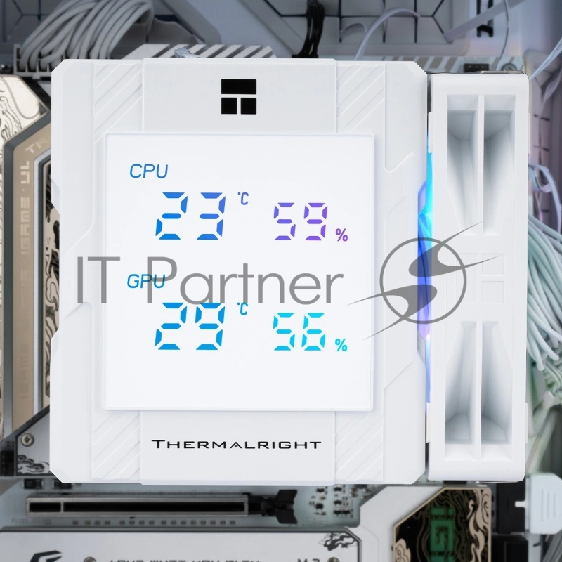 Устройство охлаждения(кулер) Thermalright Peerless Assassin 120 Digital ARGB Soc-AM5/AM4/1200/1700/1851 белый 4-pin 25.6dB Al+Cu LCD Ret (PA120-DIGITAL-WH-ARGB)