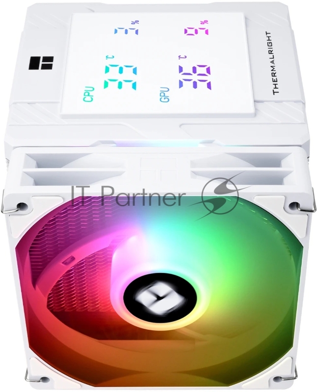 Устройство охлаждения(кулер) Thermalright Peerless Assassin 120 Digital ARGB Soc-AM5/AM4/1200/1700/1851 белый 4-pin 25.6dB Al+Cu LCD Ret (PA120-DIGITAL-WH-ARGB)