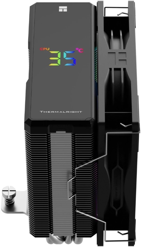 Устройство охлаждения(кулер) Thermalright Assassin X 120 R Digital ARGB Soc-AM5/AM4/1200/1700/1851 черный 4-pin 25.6dB Al+Cu LCD Ret (AX120-R-DIGITAL-BL-ARGB)