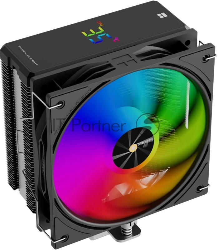 Устройство охлаждения(кулер) Thermalright Assassin X 120 R Digital ARGB Soc-AM5/AM4/1200/1700/1851 черный 4-pin 25.6dB Al+Cu LCD Ret (AX120-R-DIGITAL-BL-ARGB)