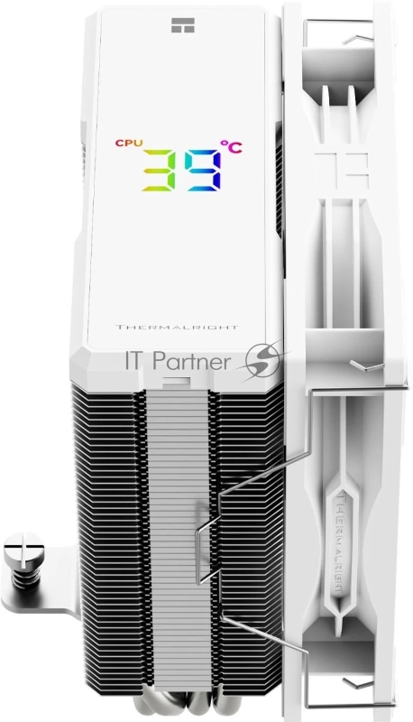 Устройство охлаждения(кулер) Thermalright Assassin X 120 R Digital Soc-AM5/AM4/1200/1700/1851 белый 4-pin 25.6dB Al+Cu LCD Ret (AX120-R-DIGITAL-WH)