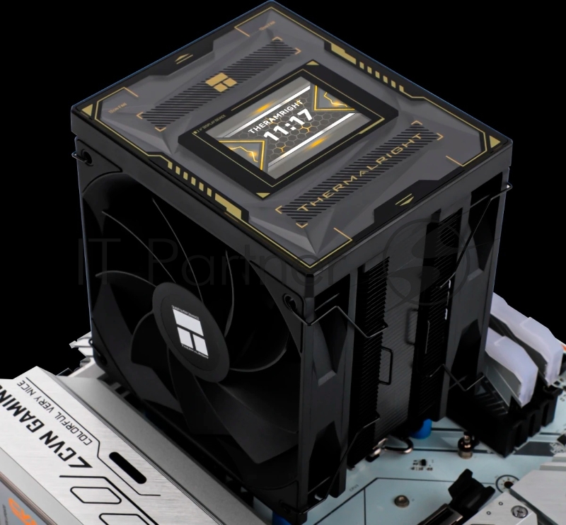 Устройство охлаждения(кулер) Thermalright Burst Assassin Vision 120 Soc-AM5/AM4/1200/1700/1851 черный 4-pin 25.6dB Al+Cu LCD Ret (BA120-VISION-BL)