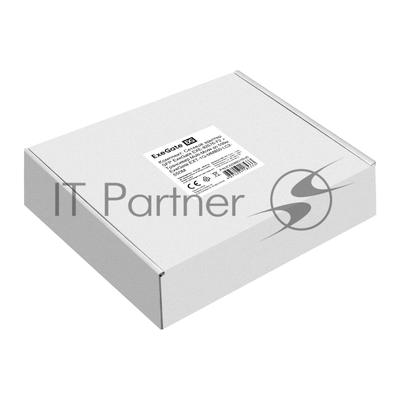 Комплект: Сетевой адаптер SFP ExeGate EXE-82576-F2 + 2xТрансивер Multi-Mode до 550м ExeGate EXT-1G-MM850-LC2-550M (EX296229RUS: PCI-E x1 v2.0, порты 2x SFP (10/100/1000Mb/s), Gigabit Server NIC Intel Chipset 82576-F2 + 2xEX298329RUS: Tx:850/Rx:850 нм