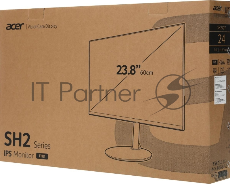 Монитор Acer SH242YG0bmiphx 23,8, 16:9, IPS, FHD, 1ms, 250cd, 120Hz, HDMI, DP, SPK, HAS