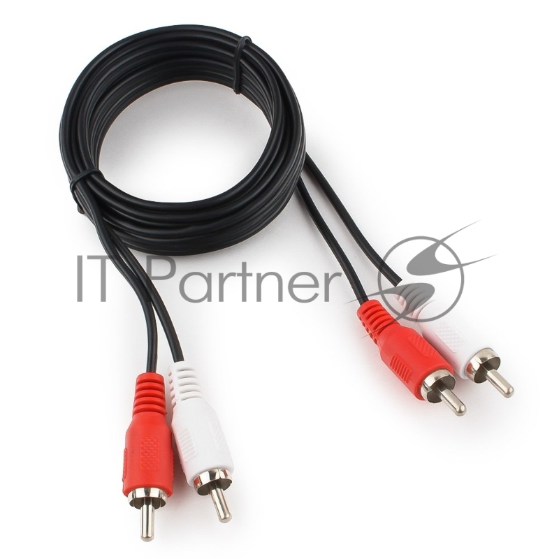Кабель аудио Cablexpert CCA-2R2R-1.8M-N, 2xRCA/2xRCA, 1.8м, черный, пакет