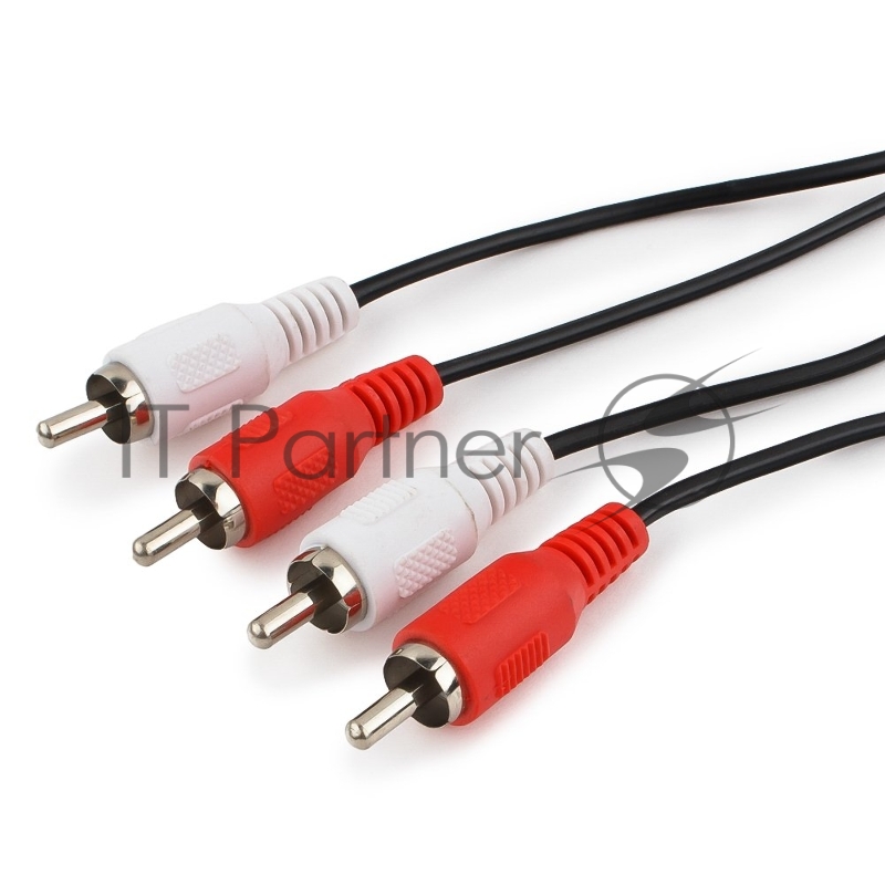 Кабель аудио Cablexpert CCA-2R2R-1.8M-N, 2xRCA/2xRCA, 1.8м, черный, пакет