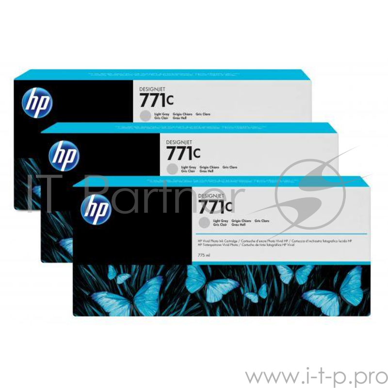 Cartridge HP 771C светло-серый для HP Designjet Z6200 775 мл, 3 шт. в упаковке