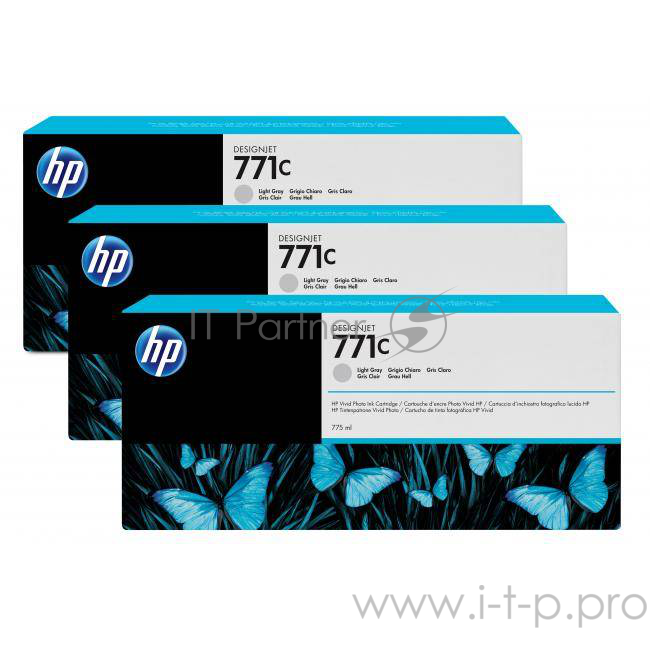 Cartridge HP 771C светло-серый для HP Designjet Z6200 775 мл, 3 шт. в упаковке