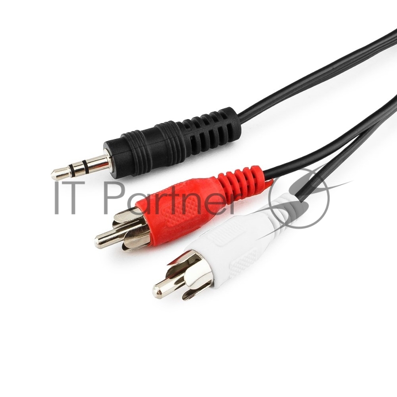 Кабель аудио Cablexpert CCA-458-0.2M-N, Jack 3.5(M)/2xRCA, 0.2м, черный, пакет