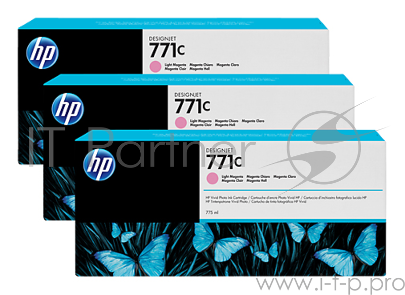 Cartridge HP 771C светло-пурпурный для HP Designjet Z6200 775 мл, 3 шт. в упаковке