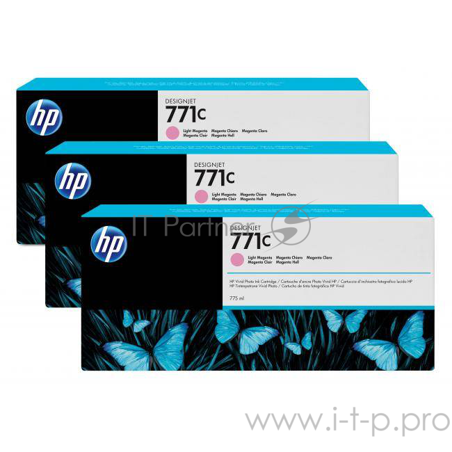 Cartridge HP 771C светло-пурпурный для HP Designjet Z6200 775 мл, 3 шт. в упаковке