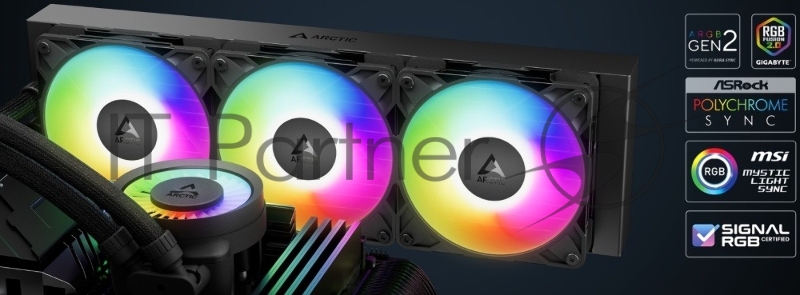 Жидкостная система охлаждения Arctic Cooling Liquid Freezer III Pro 360 ARGB Multi Compatible ACFRE00184A черный 120мм алюминий+медь 3000rpm 4-pin