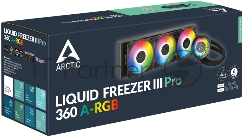 Жидкостная система охлаждения Arctic Cooling Liquid Freezer III Pro 360 ARGB Multi Compatible ACFRE00184A черный 120мм алюминий+медь 3000rpm 4-pin