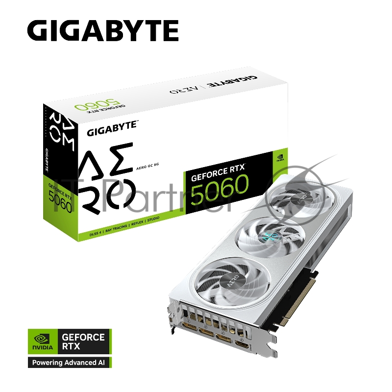 Видеокарта Gigabyte PCI-E 5.0 GV-N5060AERO OC-8GD 1.0 NVIDIA GeForce RTX 5060 8Gb 128bit GDDR7 2595/28000 HDMIx1 DPx3 HDCP Ret