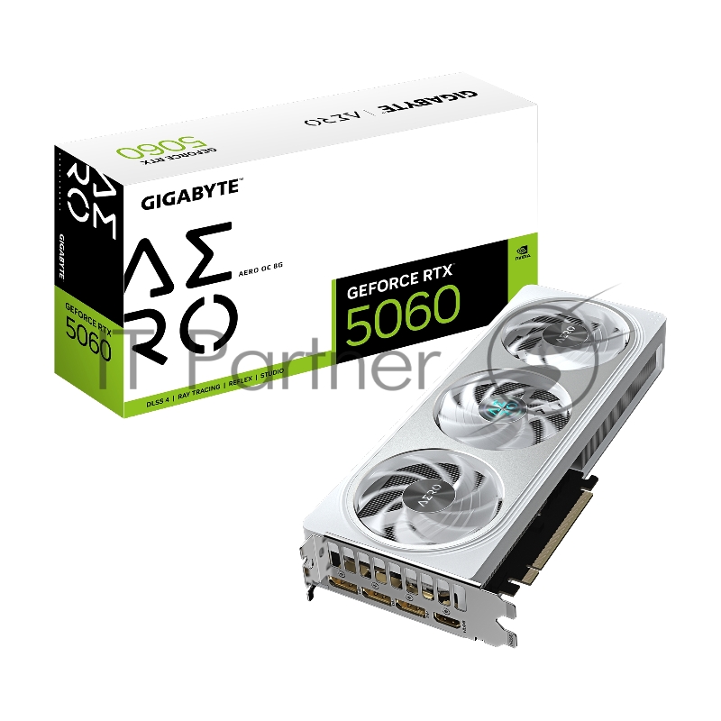 Видеокарта Gigabyte PCI-E 5.0 GV-N5060AERO OC-8GD 1.0 NVIDIA GeForce RTX 5060 8Gb 128bit GDDR7 2595/28000 HDMIx1 DPx3 HDCP Ret