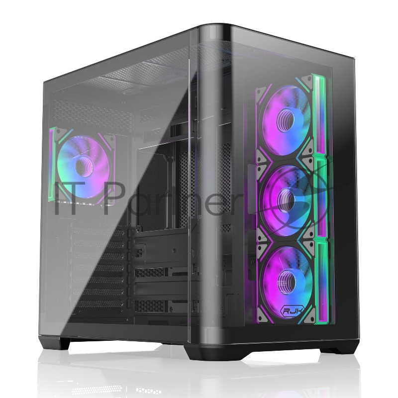 Корпус без блока питания/ Case Raijintek ATREUS BT4, Midi-Tower, TG, 4x120mm ARGB, 2xUSB-A 3.0 + 1xUSB Type-C , E-ATX, ATX, mATX, mITX Black