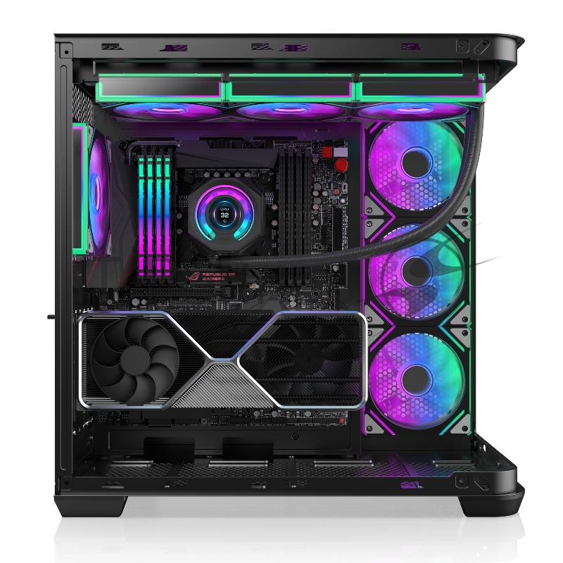 Корпус без блока питания/ Case Raijintek ATREUS BT7, Midi-Tower, TG, 7x120mm ARGB, 2xUSB-A 3.0 + 1xUSB Type-C , E-ATX, ATX, mATX, mITX Black