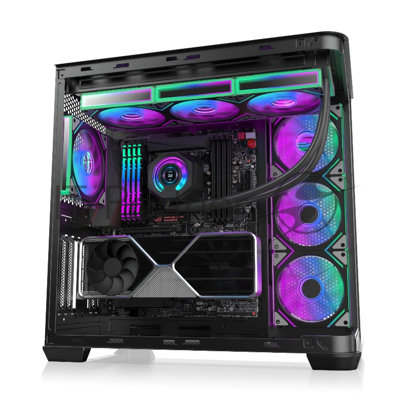 Корпус без блока питания/ Case Raijintek ATREUS BT7, Midi-Tower, TG, 7x120mm ARGB, 2xUSB-A 3.0 + 1xUSB Type-C , E-ATX, ATX, mATX, mITX Black