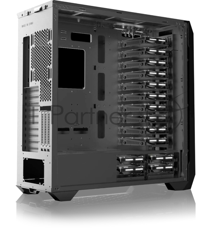 Корпус без блока питания/ Case Raijintek ZOFOS ULTRA, Full-Tower, TG, no fan, 2xUSB-A 3.0 + 1xUSB Type-C , SSI-EEB, E-ATX, ATX, mATX, mITX Black