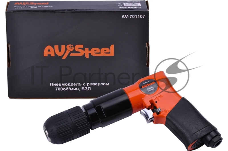 Дрель прямая Av Steel AV-701107 114л/мин патр.:быстрозажимной оранжевый/черный