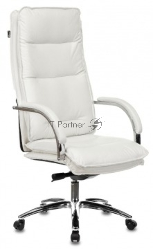 Кресло руководителя Бюрократ T-9927SL слоновая кость кожа крестов. хром