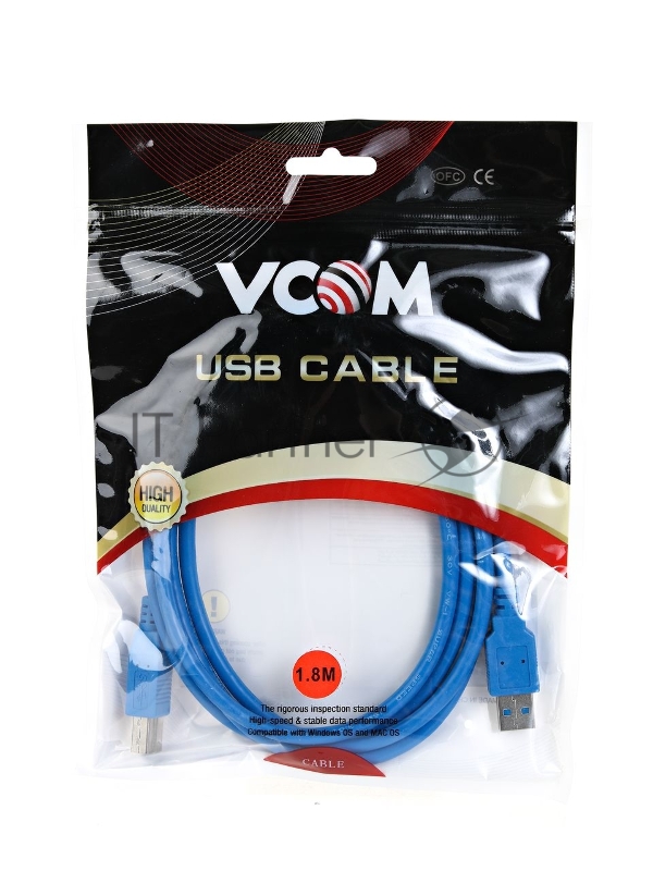 Кабель соединительный VCOM USB3.0 Am/Bm 1,8m (VUS7070-1.8M)